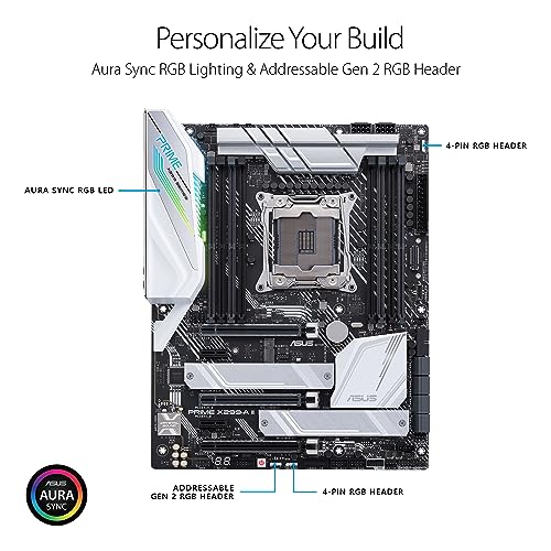 PRIME X299-A II Scheda Madre Intel ATX LGA 2066 per Processori Intel Core X-Series, con Overclocking AI, DDR4 4266 MHz, Triple M.2, USB 3.2 Gen 2 Type-C, Aura Sync RGB - Scheda madre - Immagine 3