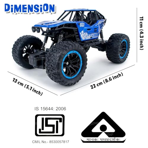 Image of Zest 4 Toyz Remote Control Car For Kids With Mist Smoke Effect 2 Wd Monster Truck Rock Crawler Climbing Rc Toy Vehicle Car For Boys And Girls-Blue