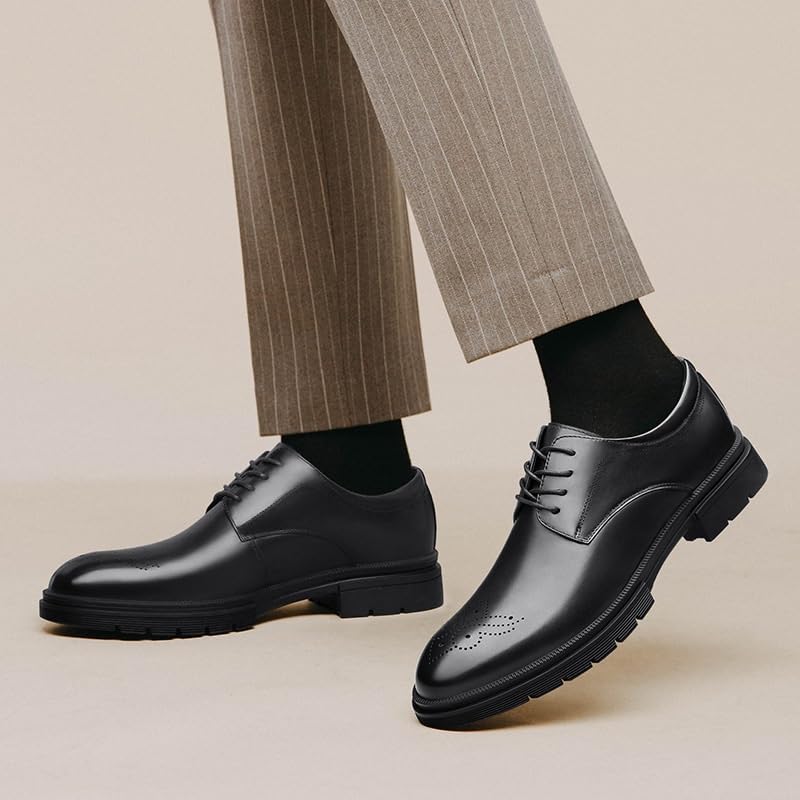 Men's Breathable Pointed Toe Casual Oxford Shoes Mens Comfort Hand Stitched Business Formal Derby Shoes Lace Up Softsole Walking Oxford Shoes2