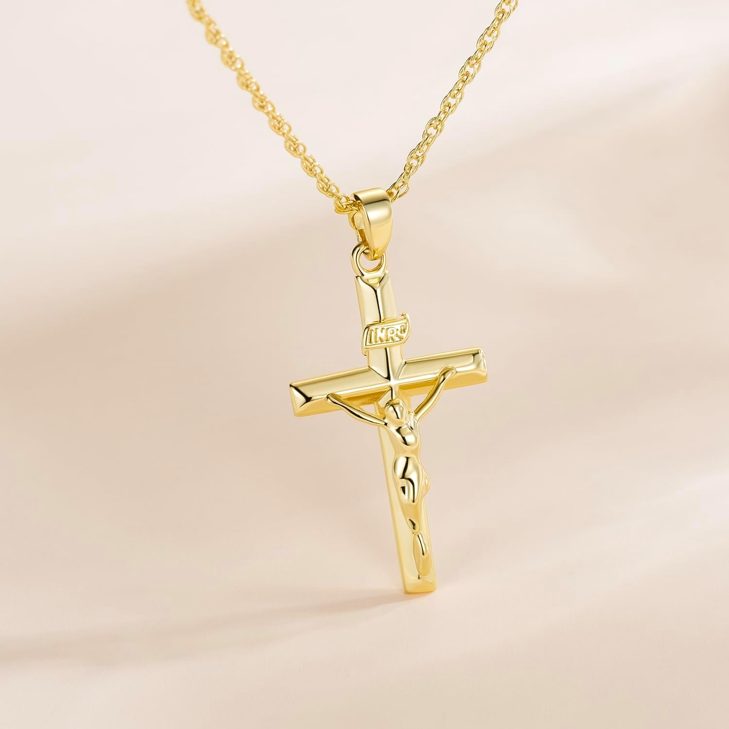 Cross Necklace for Women 14K Gold Cross Necklaces for Women Crucifix Necklace Chain Womens 28.6mm - Image 6