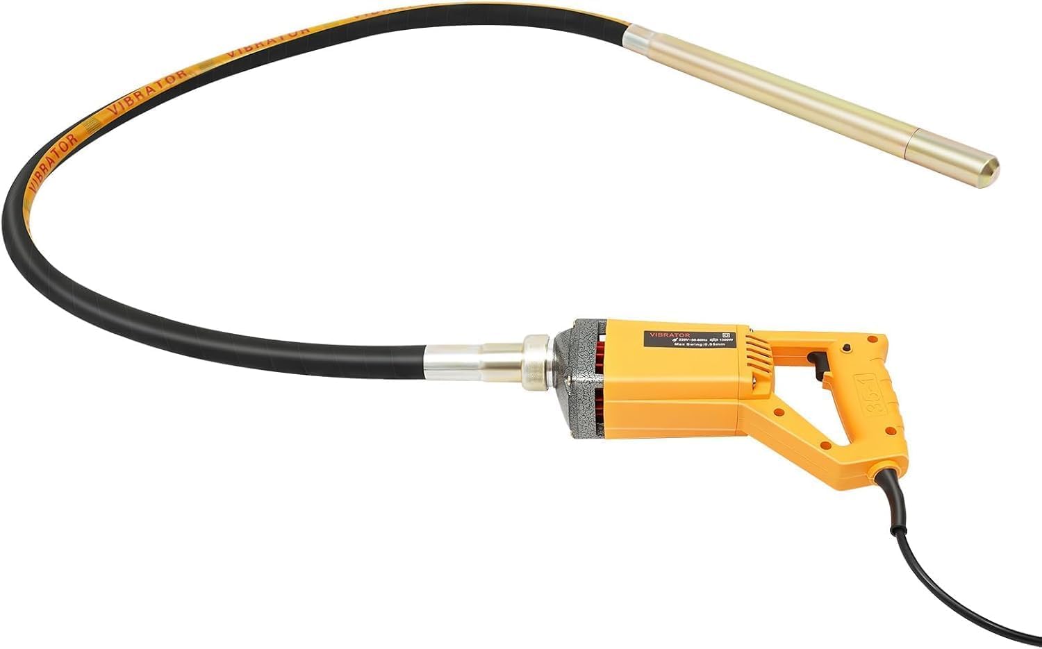 Vibreur Beton Betonniere Électrique 1300W Aiguille Vibrante Pour Beton 2M Vibrateur à Béton 4300 tr/min Plaque Vibrante Vibreur à Ciment Portable, Éliminer Bulles d'Air, Mélanger Le Béton