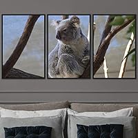 3 Piece Framed Canvas Wall Art Cuddle Up Rustic Urban Canvas Prints Home Artwork Decoration for Living Room,Bedroom - 16