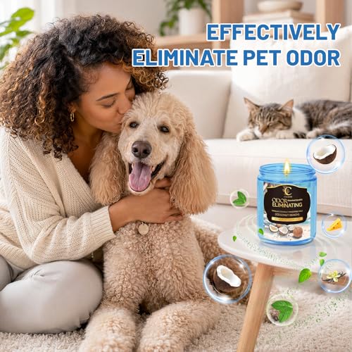 Image of Odor Eliminating Candle, Home Scented Candles, Coconut Beach, 7oz | Soy Wax Candles, 50Hr Burn , Eliminates 95% Of Pet, Food & Other Smells, Air Freshening Scent Candle Gifts For Women Men