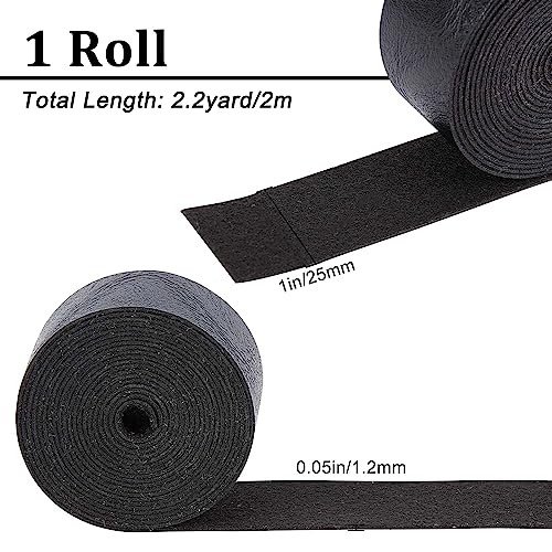 GORGECRAFT 79" x 1" Matte Black Faux Grain Buffalo Leather Strips 1.2mm Thick Flat Leather Strap Single Sided Leather Roll Synthetic Leather Cord for Jewelry Bracelets Necklace Hatbands Pet Collars - Image 2