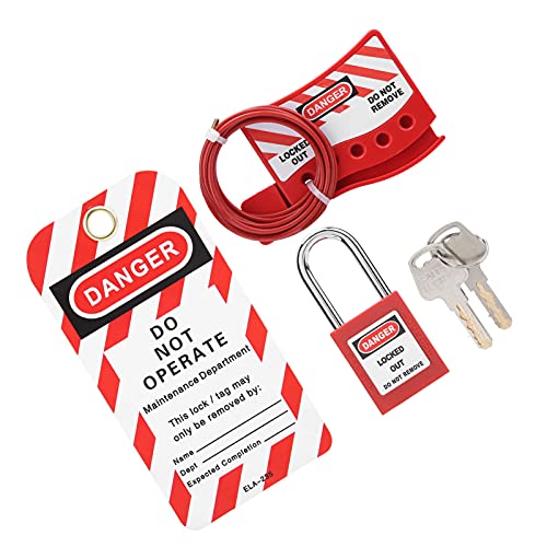 Security Cable Lock Waterproof Durable Locking Device for Mechanical Equipment Steel Wire Industrial Lockout