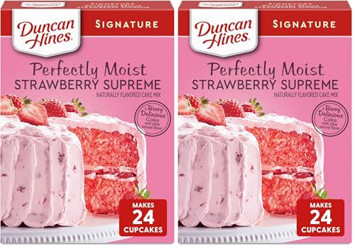 Duncan Hines Signature Cake Mix, Strawberry Supreme, 16.5 oz (Pack of 2)