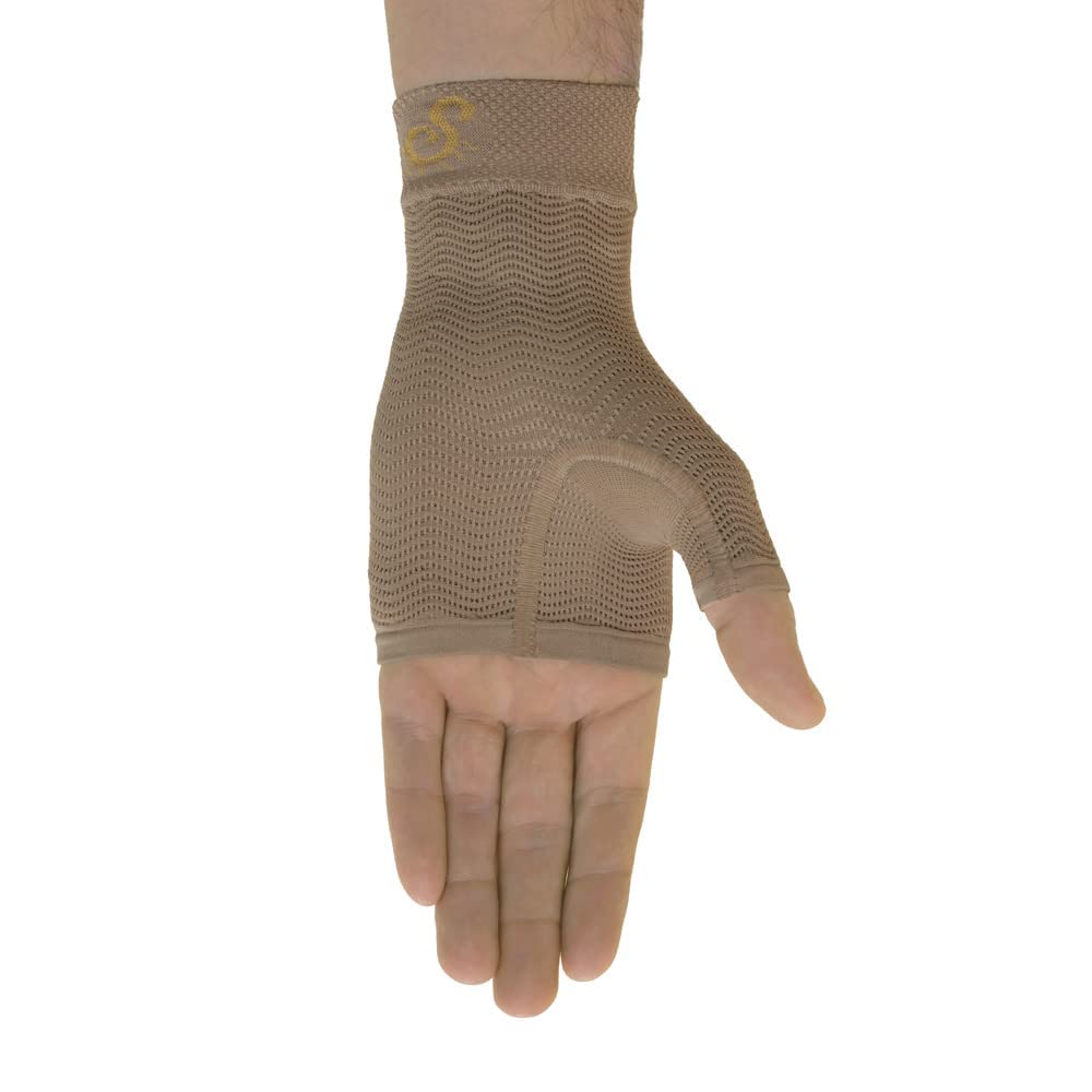 SOLIDEA Micromassage Gauntlet CCL2 Terapeutyczne rękawice uciskowe, rękawice do masażu, rękawice kompresyjne na obrzęk limfatyczny (Camel, XL)