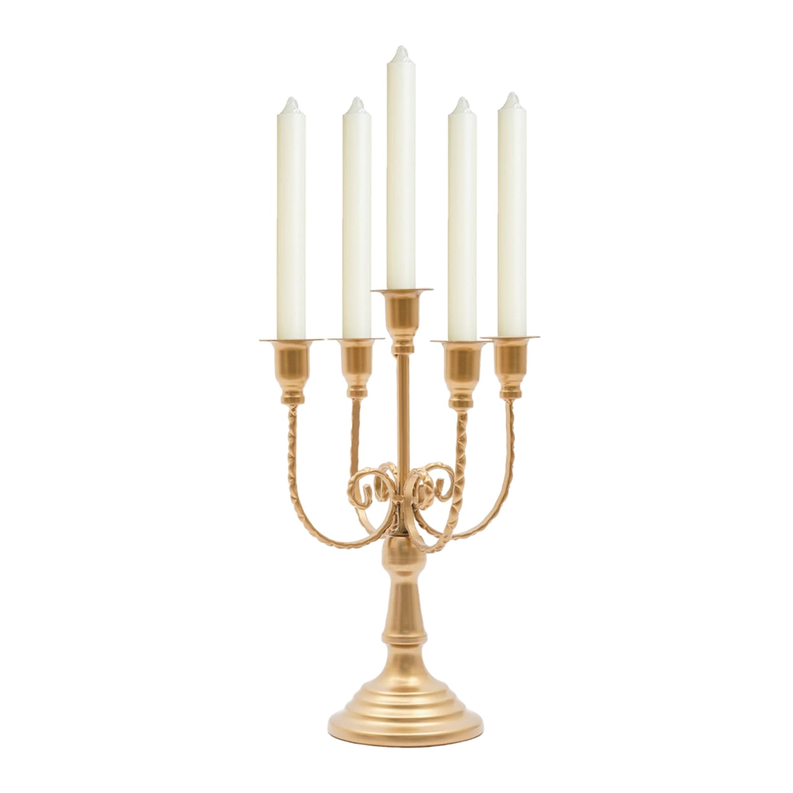6 Stück Kerzenständer 5-Armig Metall Eisen Kerzenhalter für Stabkerzen, Kandelaber Kerzenleuchter für Kegelkerzen Party Hochzeit Tisch Mittelstücke Dekor (Gold)