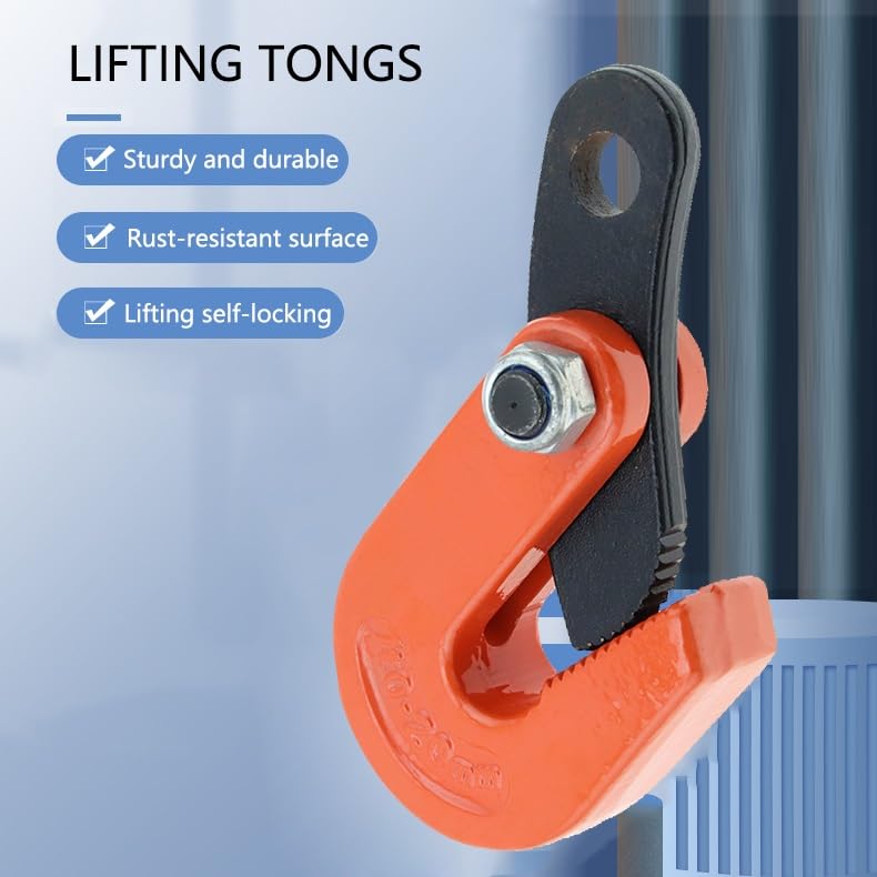 DNGXAOYA Lifting Tool, 5 Ton 11023 Lb Lifting Tongs,Plate Lifting Clamp,Max Opening 50mm/2in Sheet Metal Lifting Tongs, Plate Lifting Tongs, for Lifting and Transporting(0.8T)