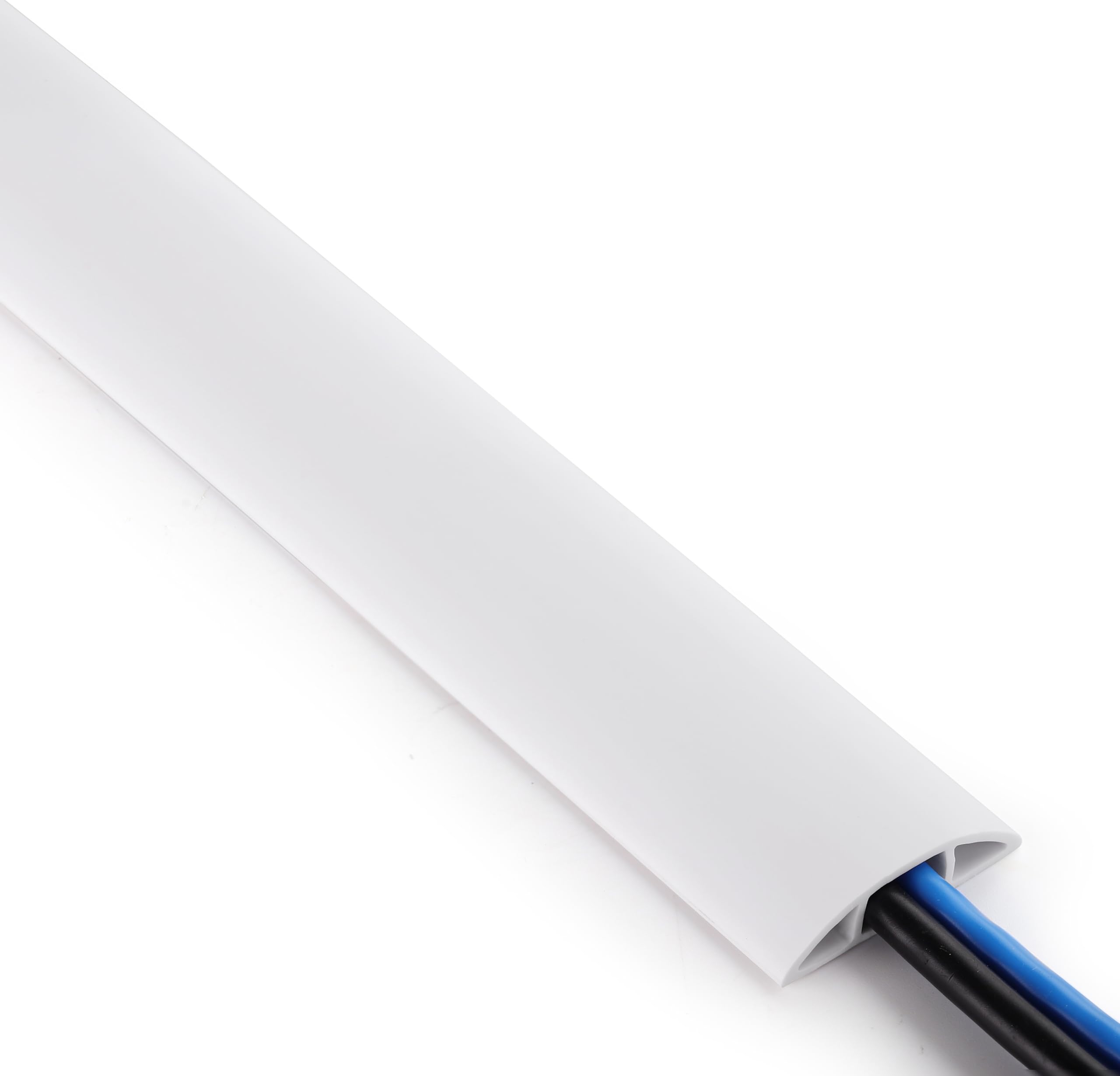 ZhiYo 10ft Floor Cord Cover, Cable Cavity 0.6" W x 0.3" H, White