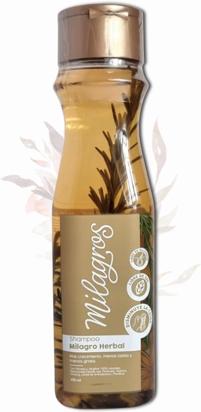 Shampoo Herbal - Romero y Jengibre 100% natural | Combate caida del cabello y promueve su crecimiento