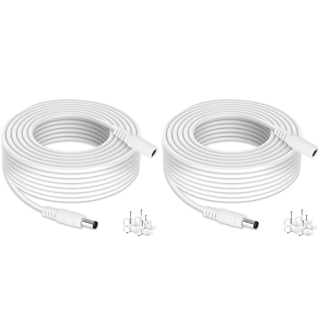 CCTV Power Extension Cable 10M(33ft), 2.1mmx 5.5mm Female to Male 12V DC Extension cable for Tapo C110,C211,C510W,TC70, Router, LED Strip Light, CCTV Security Cameras,DVR/NVR Recorder(2 Pack)