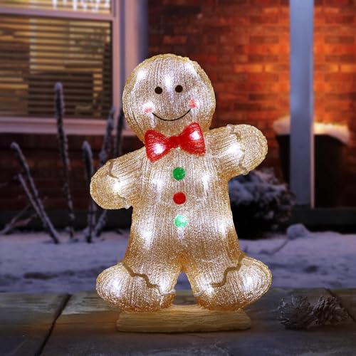 Festive Lights LED Weihnachtsfigur aus Acryl Lebkuchen weiße LEDs...