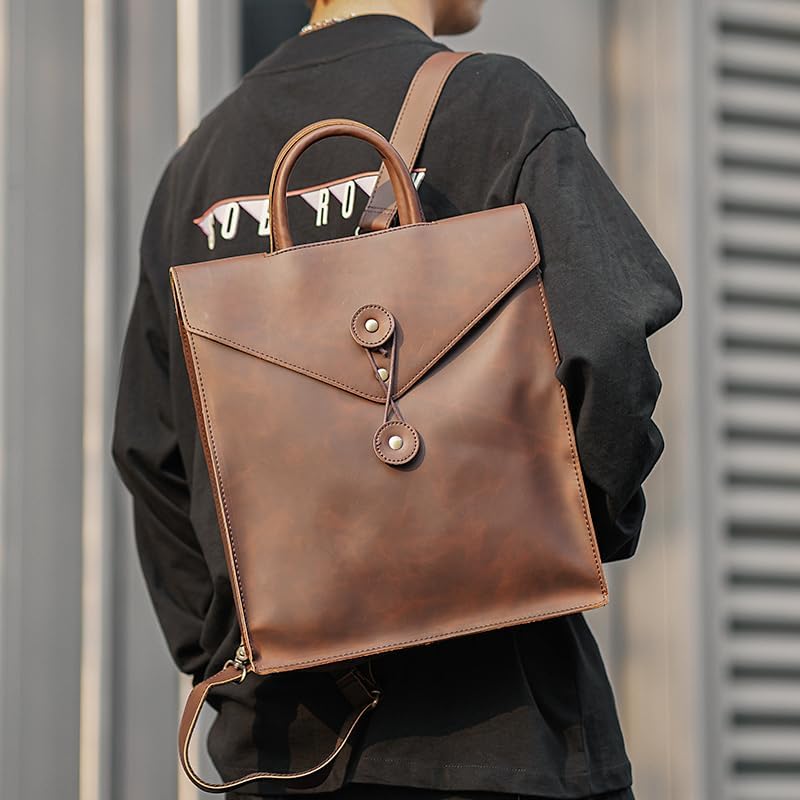 [LUOHANGE] 復古PU革のランドセルのファッションの新型の13-14インチハンドバッグコンピュータのバックパック