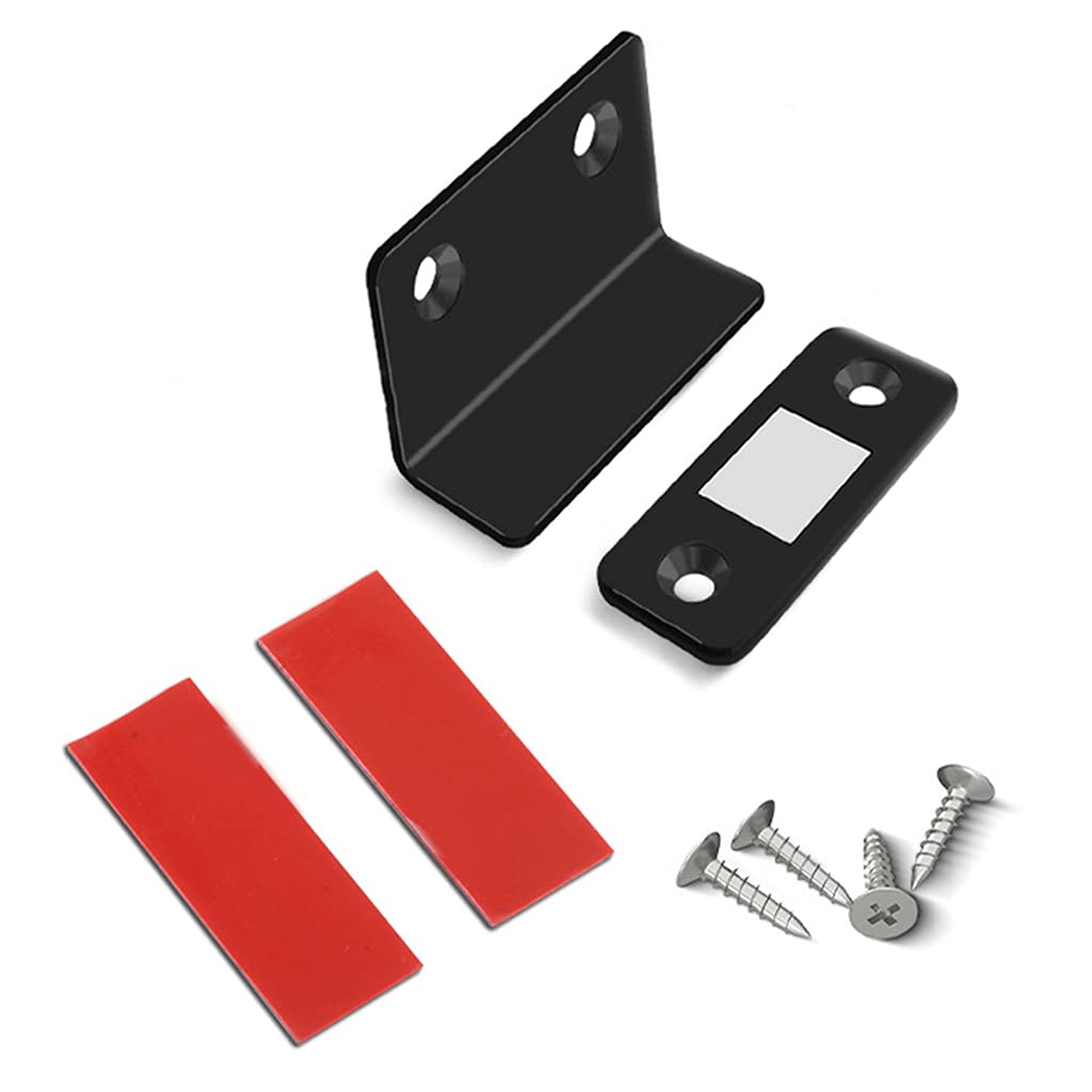 Strong Magnetic Door Catch L-Shaped Thin for Door Cabinet Cupboard Hidden Cabinet Catch Furniture Hardware Magnetic Cabinet Catch Latch Metal Adhesive Magnet Side Mount
