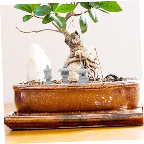 Lanternes décoratives en grès extérieur intérieur lot de 4 modèles miniatures POPETPOP