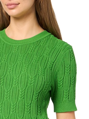Image of Nautica Women's Short Sleeve Crew Neck Cable Solid Sweater