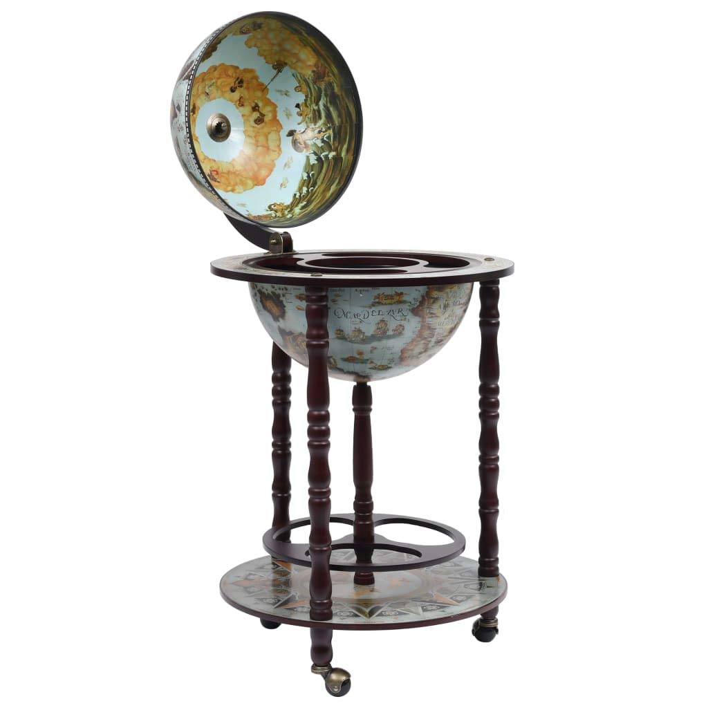 Minibar, diseño de Globo terráqueo Mueble Bar de Bola del Mundo Madera de eucalipto Azul