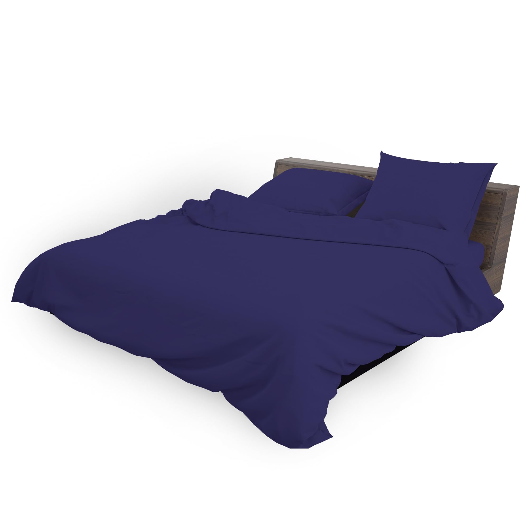 HOME ACE Poly Cotton Navy Single Duvet Cover and Pillowcase Set - Polycotton Quilt Cover Bedding Set Single Bed - 135 x 200CM with 1 Pillowcase 50 x 75CM