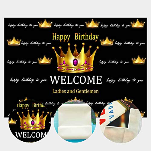 Lylycty 7X5 Birthday Backdrop Black And Gold Happy 40Th 50Th 60Th Birthday Backdrop Sweet 16Th Adults Party Decorations Lylx853 #TOP4