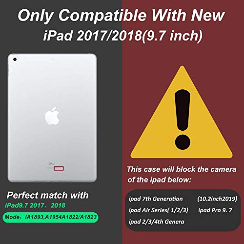 Image of All-New iPad 9.7 inch Case,360 Degree Rotatable Handle Stand Hardstrap Layer Shockproof Dropproof Hybrid Heavy Duty Skin W /Kickstand Shoulder Harness for iPad 9.7 inch 2017 A1822 A1823 (White)