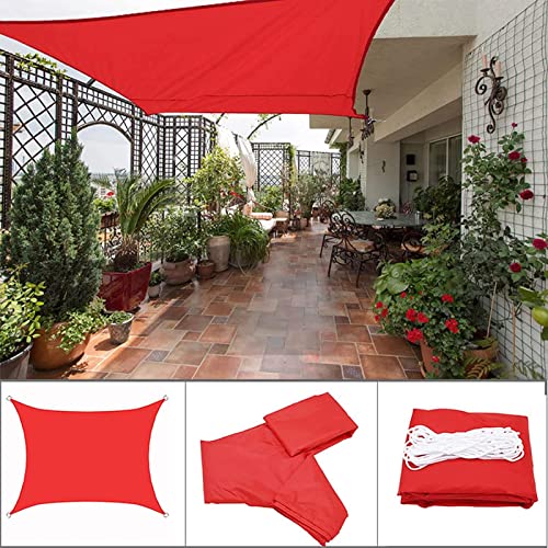 5x6m Waterproof Red Rectangle Sun Shade Sail, Sun Shade Sails for Garden, Patio, Balcony, and Pergola - 98% UV Block with Free Rope - Image 3