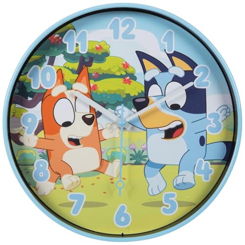 Hobby Lobby Bluey Kids Wall Clock, 9.5 Inch Round, Battery Operated, Decorative Design for Bedroom and Playroom