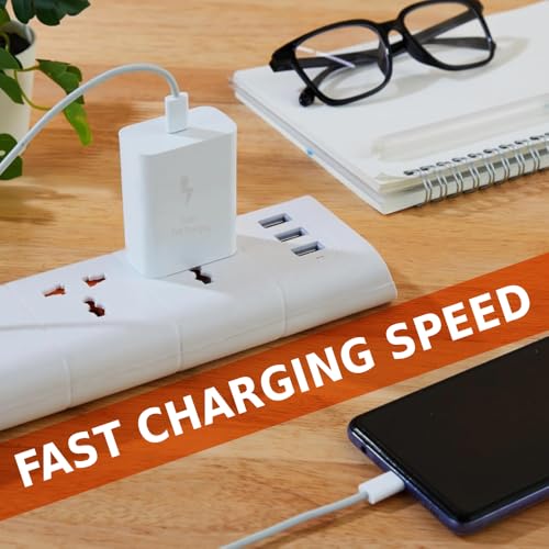 Image of APFEN 25W Fast Charger & Type-C Cable Compatible with Samsung Galaxy S26, S25, S24, S23, S22, S21(Ultra /Fe), M35, M36, M16, M06, M05, M56, A55 5G, A35 5G, A15, F15, F14(Z /S /A /M /F) Series.