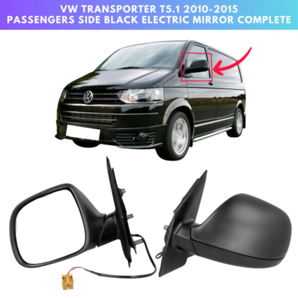 HEYOUTH Außenspiegel Beheizt Elektrisch Links,Seitenspiegel Komplettsets mit Konvex Beheizt Glas,für VW Transporter T5 2009-2015