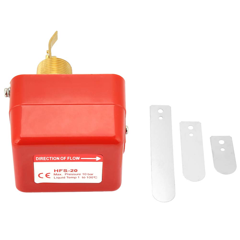 Hyuduo Flussostato dell'acqua HFS-20, Interruttore di Controllo a Paletta in Acciaio Inossidabile 304 con Contatti SPDT, Connettore 3/4 per il Monitoraggio del Flusso di Liquidi Nei Tubi 6-380 V