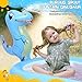 Splash Pad Sprinklers for Kids, 3 in 1 Inflatable Kiddie Pool Play Center Including Basketball Game and Ring Toss Game, 63inch Dinosaur Design Indoor Outdoor Water Play Mat for Toddlers 3-5 Boys Girls