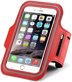 Capa de Braço para Celular 6.3 polegadas| Ideal para Corrida e Esportes (Vermelho)
