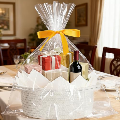 Image of woric Small Gift Basket Empty 12 inchX 8 inch X 5 inch Cotton Woven Basket for Gifts