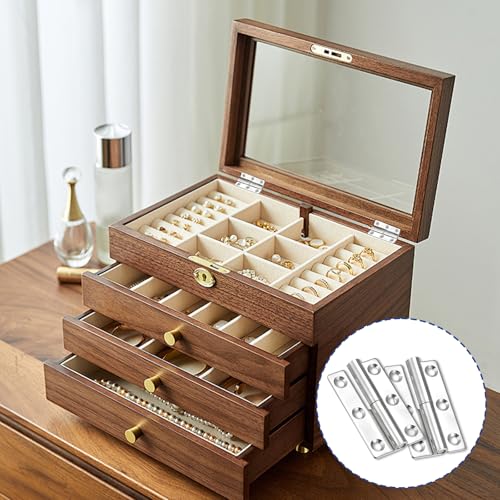 4 Stück Edelstahl Scharniere 62mm × 35mm Scharniere Klappbar Scharnierband 304 Edelstahl Scharniere Abnehmbare Türscharniere mit Schrauben Schraubendreher für linksöffnende Schränke Holzkisten etc.