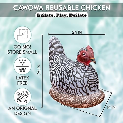 Image of Inflatable Chicken, Decorations for Birthday Party Supplies Toy, Wild West Farm Theme Gifts, Blow Up Hen Decor, Inflables Para Fiestas, Halloween Rooster, Big Stuff Fun Decoy, Giant Size