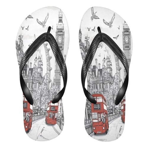 STAYTOP London Street Big Ben Flip Flops Sandals of Men's & Women's,Sandals Beach Slippers Shower Slides