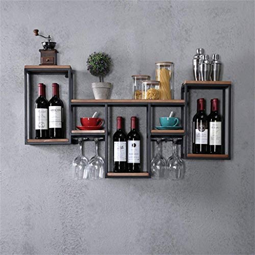 Étagère cube murale pour optimiser le rangement des bouteilles et verres de bar