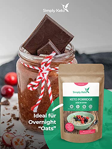 Simply Keto Porridge ohne Zuckerzusatz - 95% weniger Kohlenhydrate - Ohne Haferflocken - Geeignet für Lower Carb* Frühstück & Ketogene Ernährung - Paleo, Vegan & Glutenfrei - (260g)