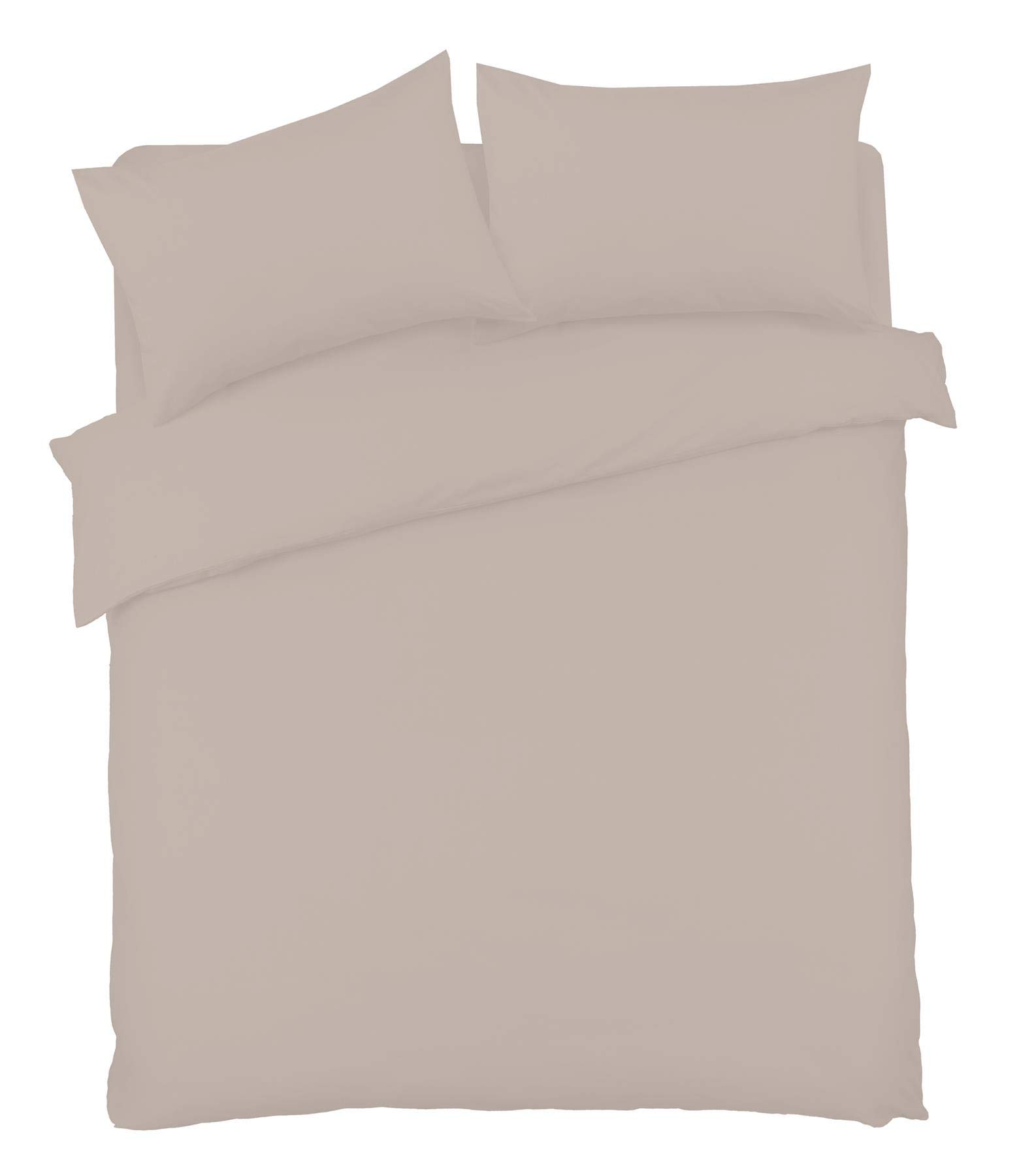 Olivia Rocco Duvet Cover Set Easy Care Plain Dyed Quilt Cover Sets, King Natural