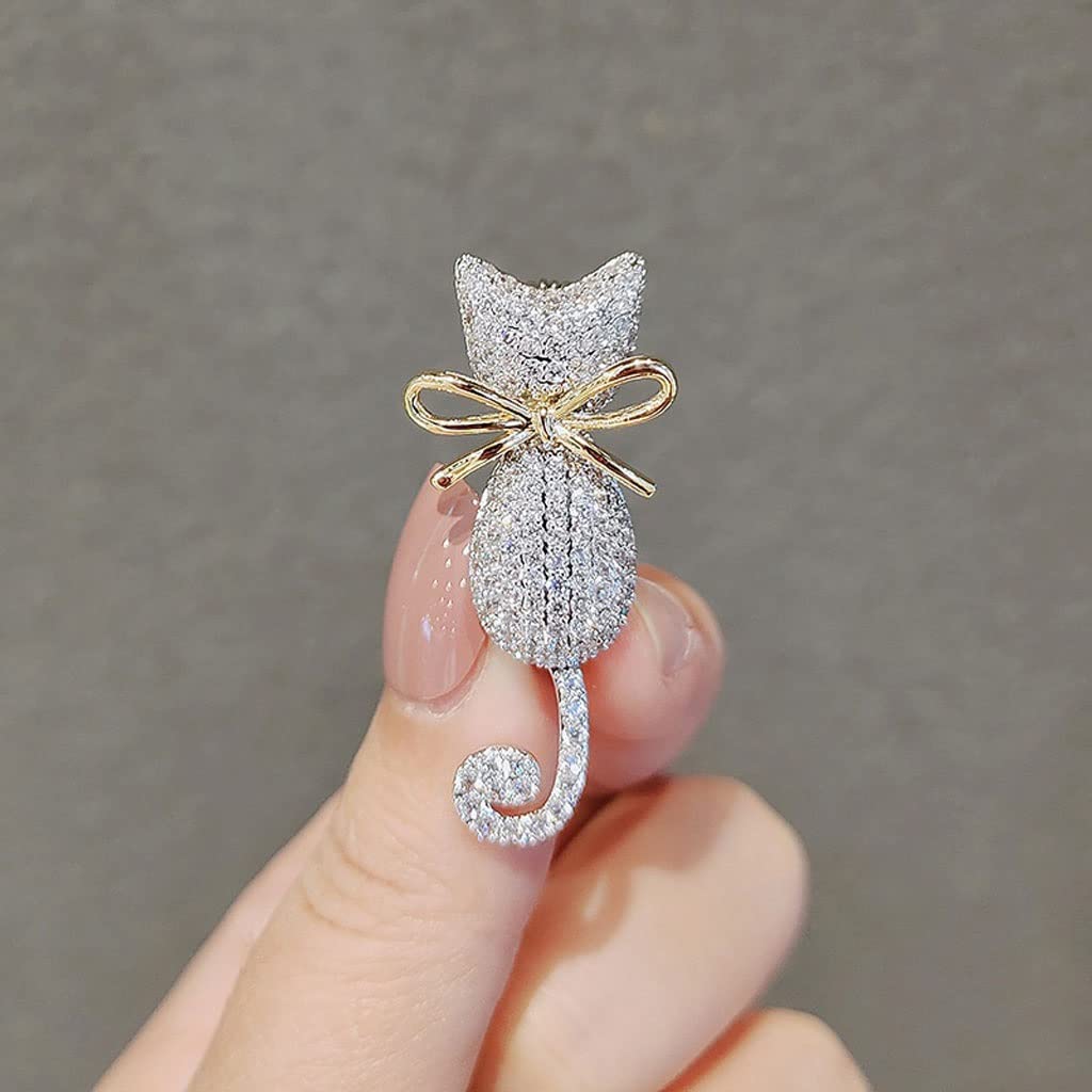 Broche de Mujer, Pin Bonito, Broche de Gato, Personalidad Moderna, Animal, Hebilla, suéter, Abrigo, Accesorios Occidentales, Broches exquisitos para Mujer