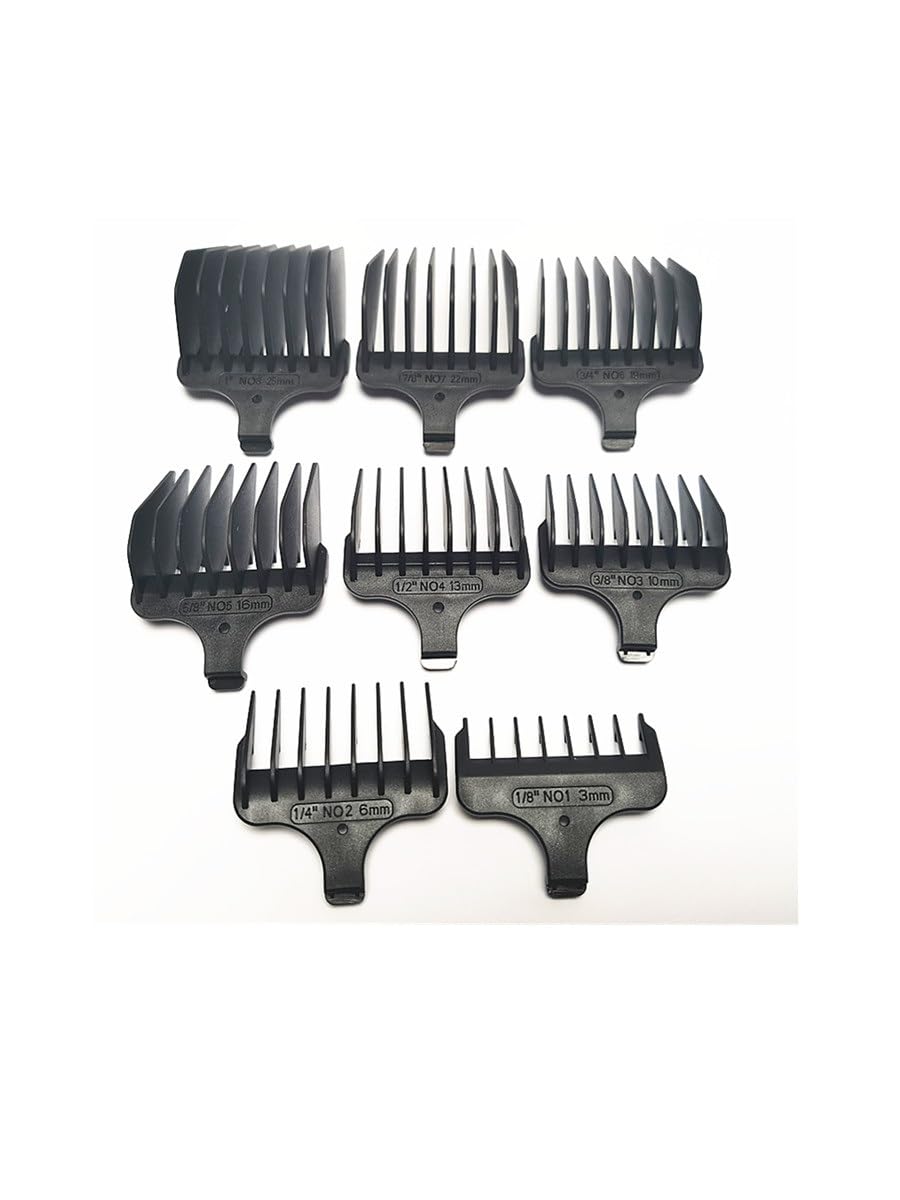 1X Rasoio T-Blade + 8X Pettine guida per tagliacapelli #1-#8,1/8"-1",3mm-25mm di ricambio compatibile con WAHL 9937 9984 9898L 9994 SSL2 9686 9885