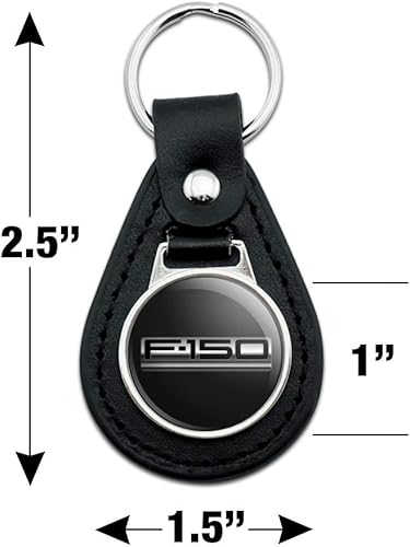 Miniatura 4 de GRAPHICS & MORE Llavero con logotipo Ford Trucks F-150 de cuero negro, Negro -