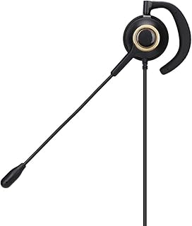Dpofirs Call Center Noise Cancelling Corded Headset,Single Ear Headphone with H1000-RJ9 Crystal Head,Comfortable Telephone Headphone with Mic for Desk Phone(Without adapter)