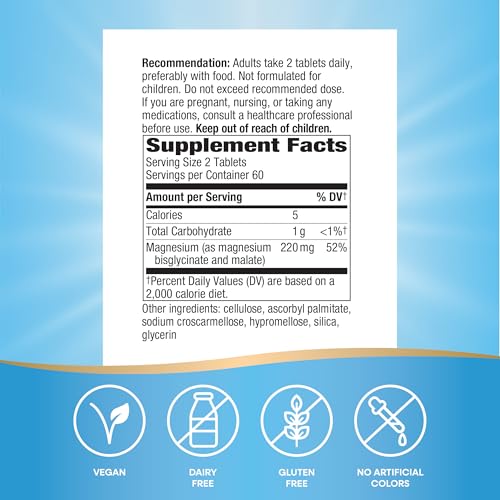 Nature's Way Magnesium Glycinate Complex Tablets, 220 mg per Serving, 120ct - image 5