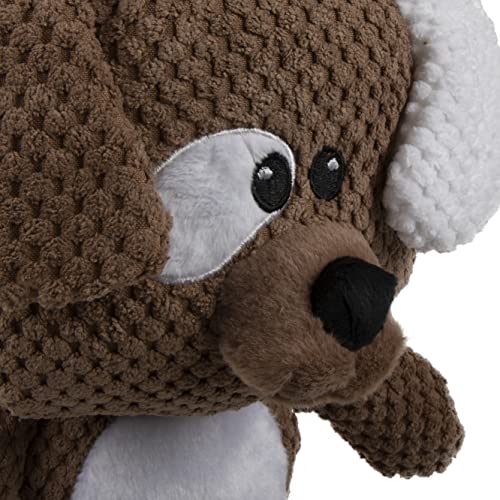 Image of goDog Checkers Dog Squeaky Plush Dog Toy, Chew Guard Technology - Brown, Large