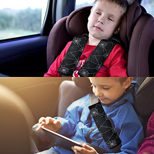 Image of Spider Seat Belt Cover for Kids, Seat Belt Pad for Boys, Car Seat Straps Shoulder Pads for Kids, Kid's Seat Belt Cushion, Shoulder Strap Pad, 1 Piece(Black)
