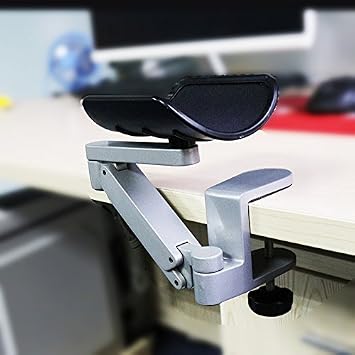 Ergonomic Arm Support for Desk Office Rotating Mouse Arm Rest Mouse Pad Clamp-On Mouse Shelf Desk Hand Rest for Computer Table Arm Support Mouse Pad Tray