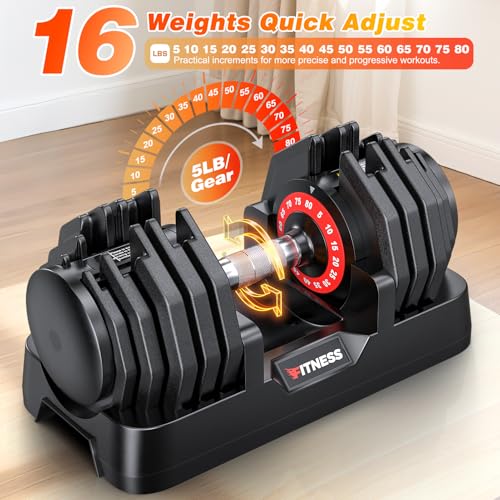 Image of XDDIAS Adjustable Dumbbells Set of 2 for Strength Training, One-Hand Quick Adjust, 25 /55 /80 /90 lbs Options, Anti-Slip Grip Handle, Compact Home Gym Weights for Men Women