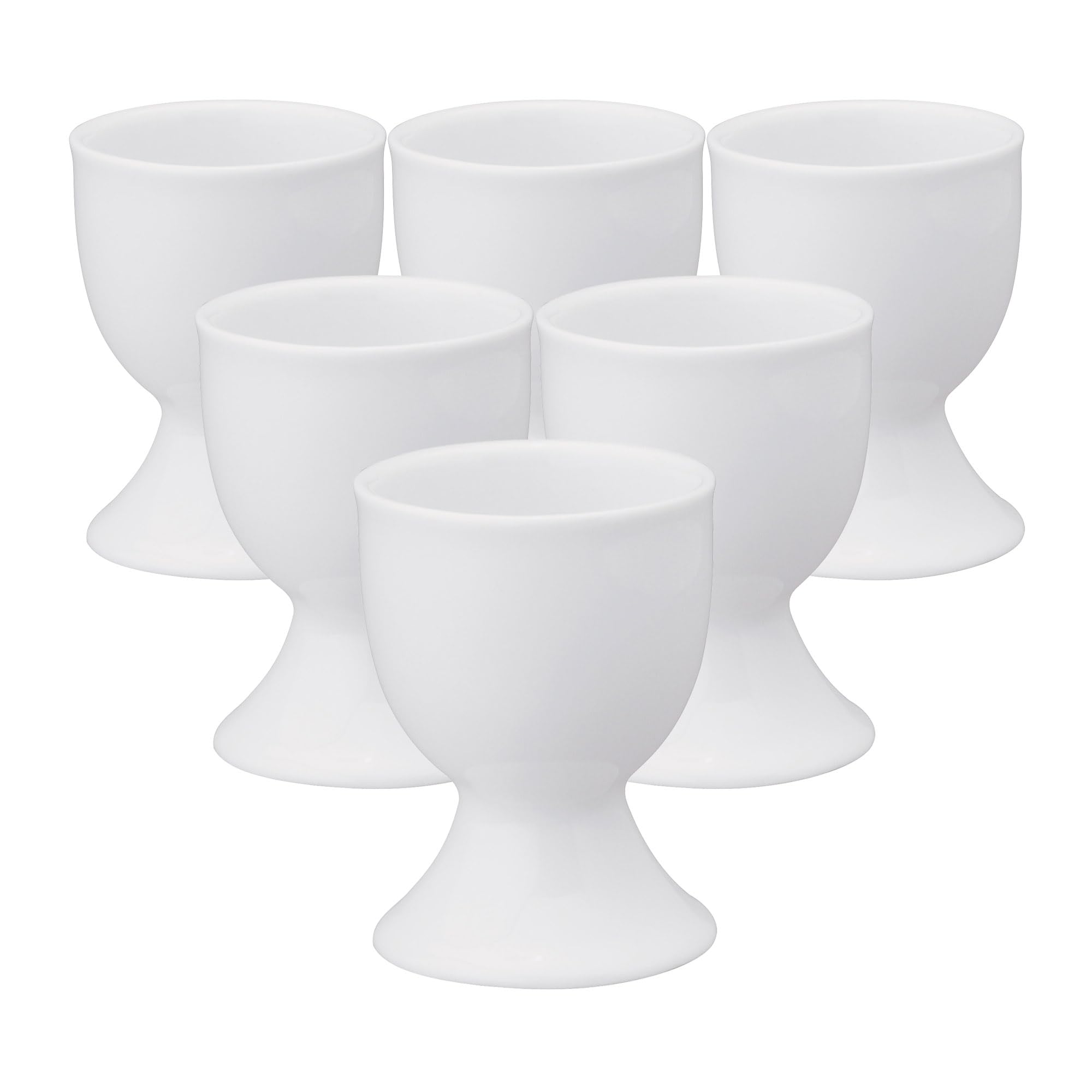 Coquetier blanc en porcelaine lot de 6 pour stabiliser les œufs bouillis