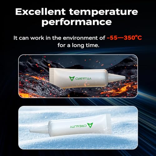 Creality Pasta termoprzewodząca dla zestawu dysz do drukarki 3D Wysoka przewodność cieplna Upgrade 350 ℃ odporne tłuszcze dla Ender 3 V4/K1/K1C/K1 Max/K2 Plus/Ender 3 V3/V3 SE/V3 KE/Ender 5 Niezbędny